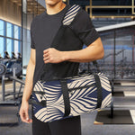 Vintage Geometric Leaf Pattern Print Gym Bag