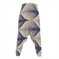 Vintage Geometric Leaf Pattern Print Hammer Pants