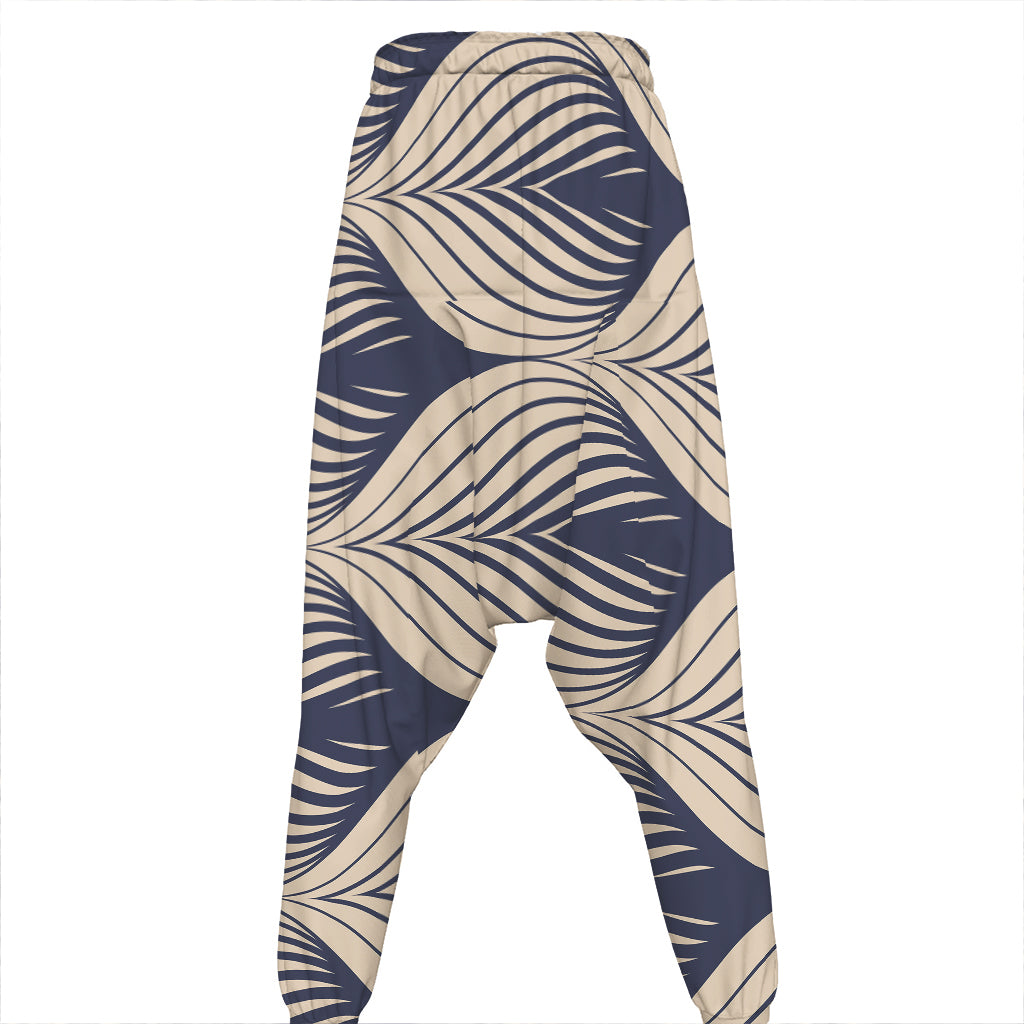 Vintage Geometric Leaf Pattern Print Hammer Pants