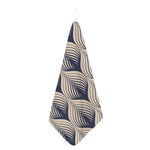 Vintage Geometric Leaf Pattern Print Hand Towel