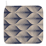 Vintage Geometric Leaf Pattern Print Hand Towel