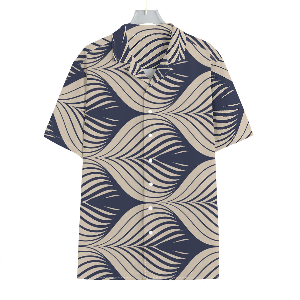 Vintage Geometric Leaf Pattern Print Hawaiian Shirt