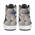 Vintage Geometric Leaf Pattern Print High Top Leather Sneakers