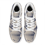 Vintage Geometric Leaf Pattern Print High Top Leather Sneakers