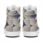 Vintage Geometric Leaf Pattern Print High Top Leather Sneakers