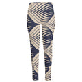 Vintage Geometric Leaf Pattern Print High-Waisted Pocket Leggings