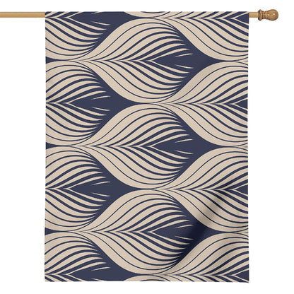 Vintage Geometric Leaf Pattern Print House Flag