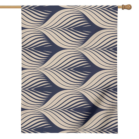 Vintage Geometric Leaf Pattern Print House Flag