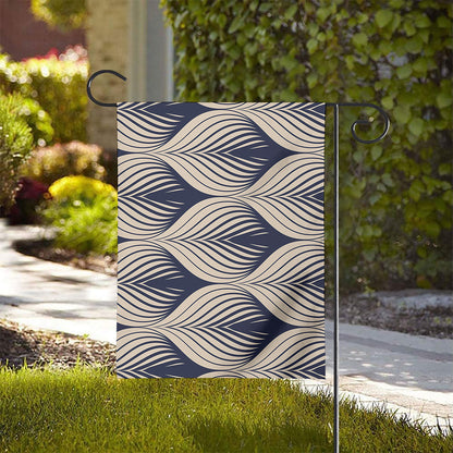 Vintage Geometric Leaf Pattern Print House Flag