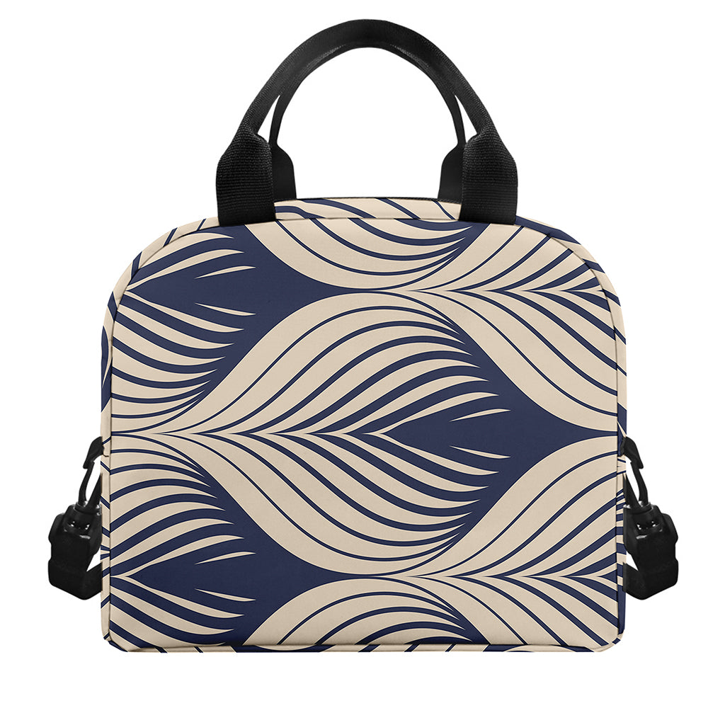 Vintage Geometric Leaf Pattern Print Insulated Lunch Bag