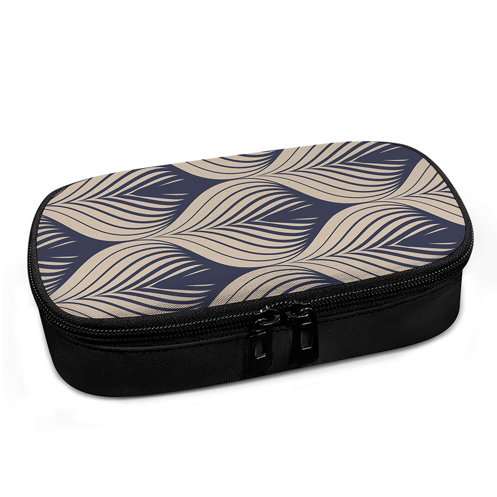 Vintage Geometric Leaf Pattern Print Insulin Cooler Travel Case