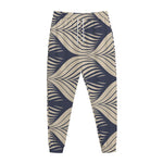 Vintage Geometric Leaf Pattern Print Jogger Pants