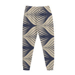 Vintage Geometric Leaf Pattern Print Jogger Pants