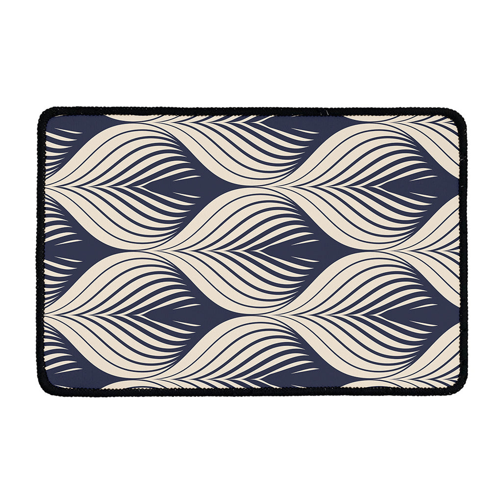 Vintage Geometric Leaf Pattern Print Kitchen Mat