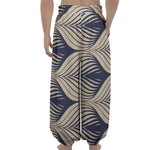 Vintage Geometric Leaf Pattern Print Lantern Pants