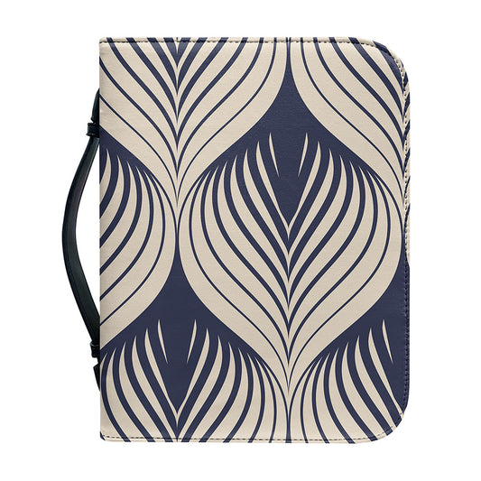 Vintage Geometric Leaf Pattern Print Leather Bible Cover