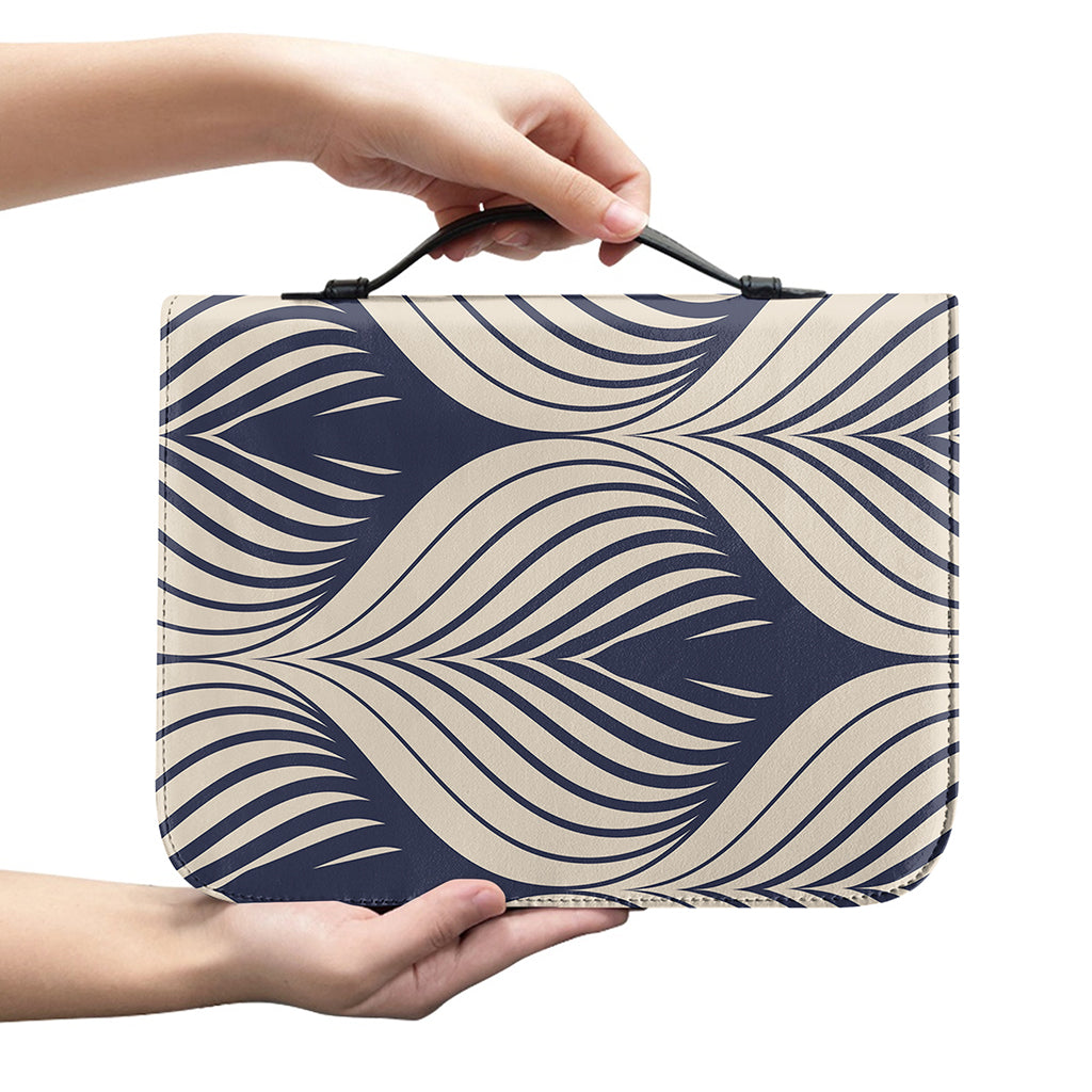 Vintage Geometric Leaf Pattern Print Leather Bible Cover