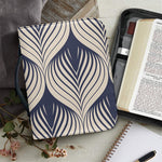 Vintage Geometric Leaf Pattern Print Leather Bible Cover