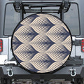 Vintage Geometric Leaf Pattern Print Leather Spare Tire Cover