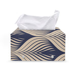 Vintage Geometric Leaf Pattern Print Leather Tissue Box Cover