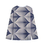 Vintage Geometric Leaf Pattern Print Long Sleeve Short Coat