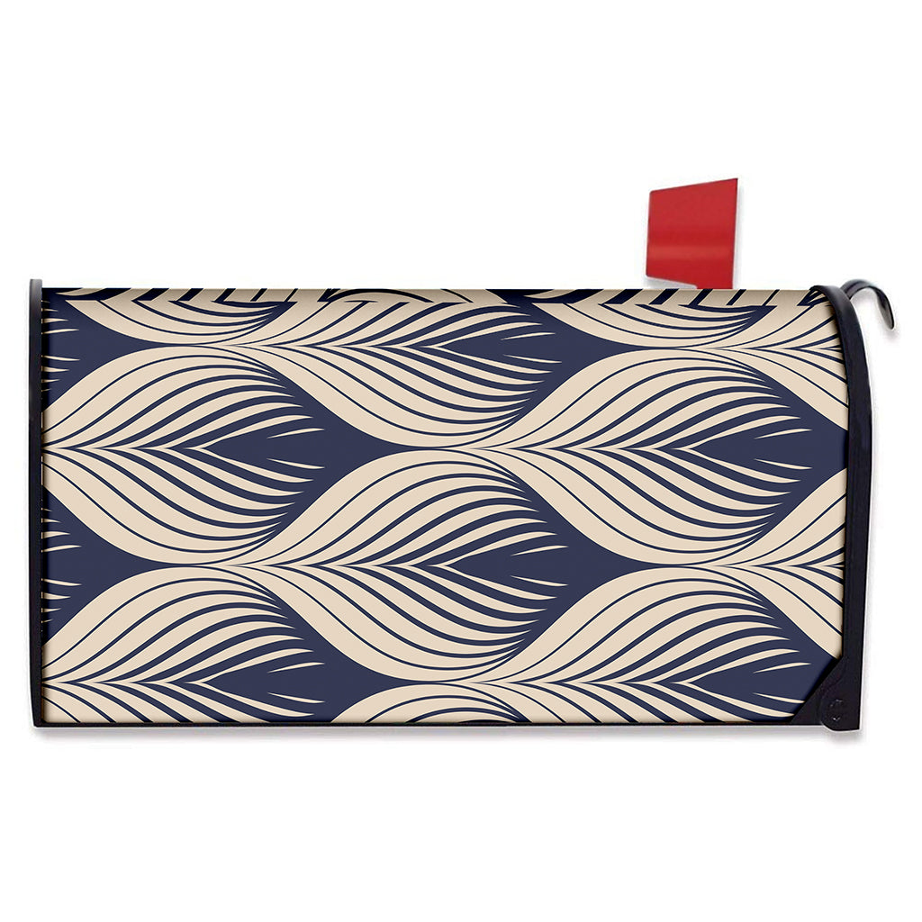 Vintage Geometric Leaf Pattern Print Mailbox Cover