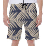 Vintage Geometric Leaf Pattern Print Men's Beach Shorts