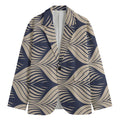 Vintage Geometric Leaf Pattern Print Men's Blazer