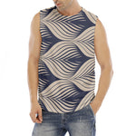 Vintage Geometric Leaf Pattern Print Men's Fitness Tank Top