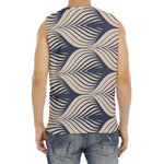 Vintage Geometric Leaf Pattern Print Men's Fitness Tank Top