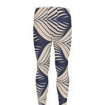 Vintage Geometric Leaf Pattern Print Men's leggings