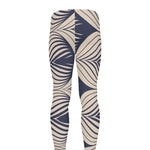 Vintage Geometric Leaf Pattern Print Men's leggings