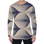 Vintage Geometric Leaf Pattern Print Men's Long Sleeve T-Shirt