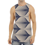 Vintage Geometric Leaf Pattern Print Men's Muscle Tank Top