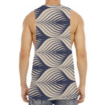Vintage Geometric Leaf Pattern Print Men's Muscle Tank Top