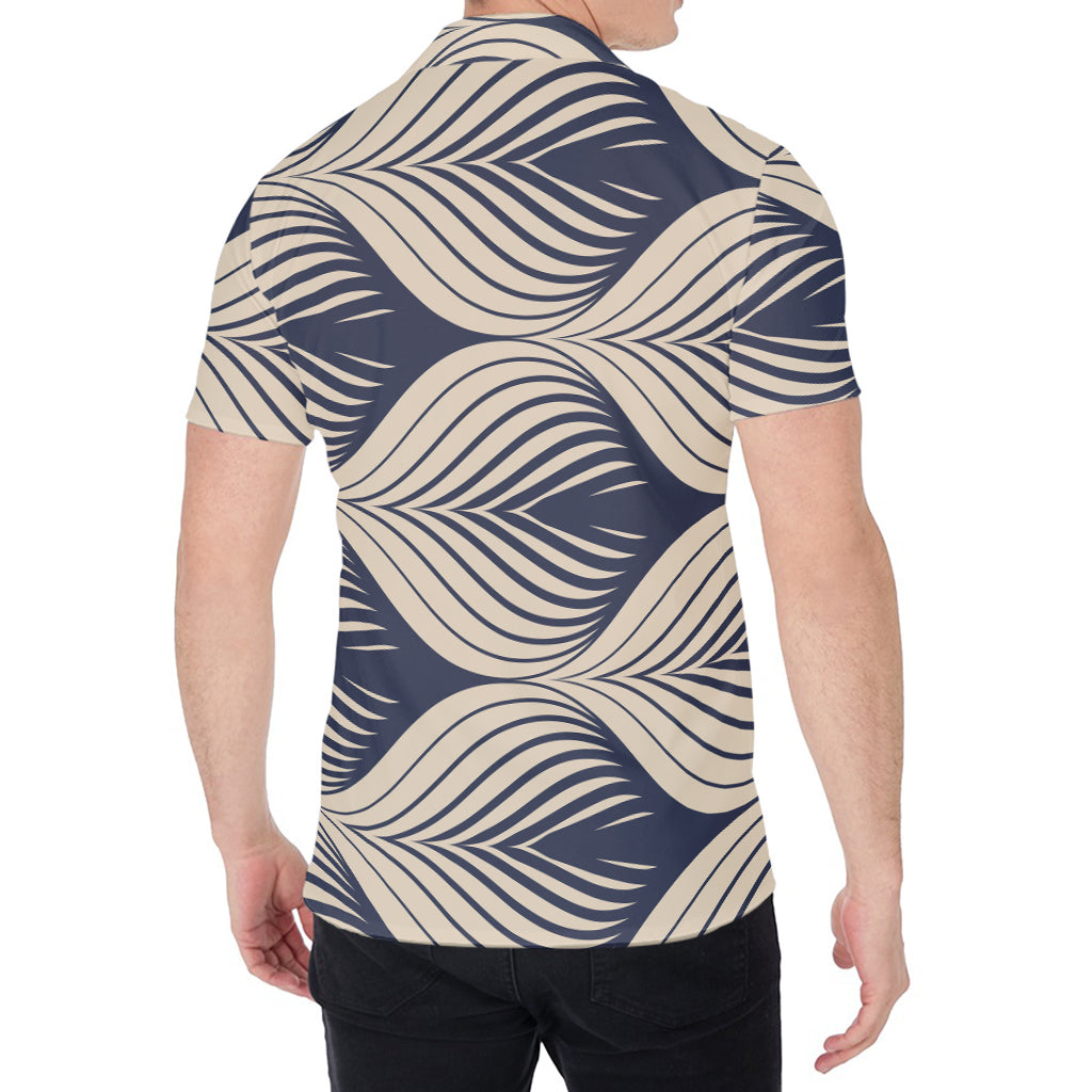 Vintage Geometric Leaf Pattern Print Men's Shirt