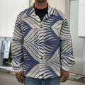 Vintage Geometric Leaf Pattern Print Men's Shirt Jacket