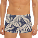 Vintage Geometric Leaf Pattern Print Men's Short Boxer Briefs