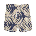 Vintage Geometric Leaf Pattern Print Men's Sports Shorts