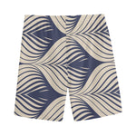 Vintage Geometric Leaf Pattern Print Men's Sports Shorts