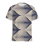 Vintage Geometric Leaf Pattern Print Men's Sports T-Shirt