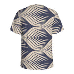 Vintage Geometric Leaf Pattern Print Men's Sports T-Shirt