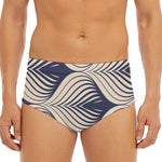 Vintage Geometric Leaf Pattern Print Men's Triangle Swim Briefs