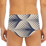 Vintage Geometric Leaf Pattern Print Men's Triangle Swim Briefs