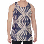 Vintage Geometric Leaf Pattern Print Men's Velvet Tank Top