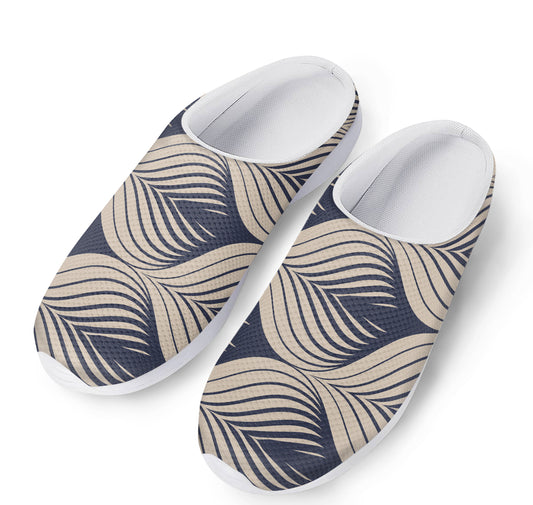 Vintage Geometric Leaf Pattern Print Mesh Casual Shoes
