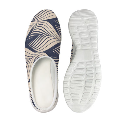 Vintage Geometric Leaf Pattern Print Mesh Casual Shoes