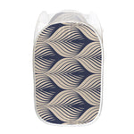 Vintage Geometric Leaf Pattern Print Mesh Laundry Hamper
