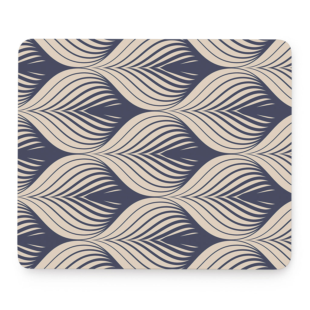 Vintage Geometric Leaf Pattern Print Mouse Pad