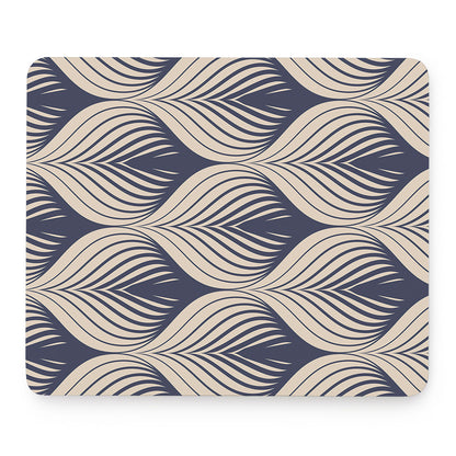 Vintage Geometric Leaf Pattern Print Mouse Pad